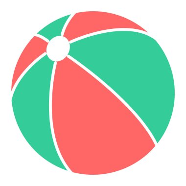 Plaj topu simgesi, vektör illüstrasyon