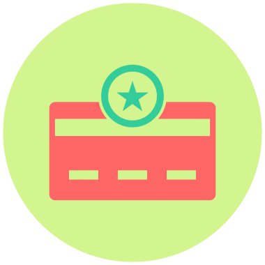 Kredi kartı düz simgesi, vektör illüstrasyonu 