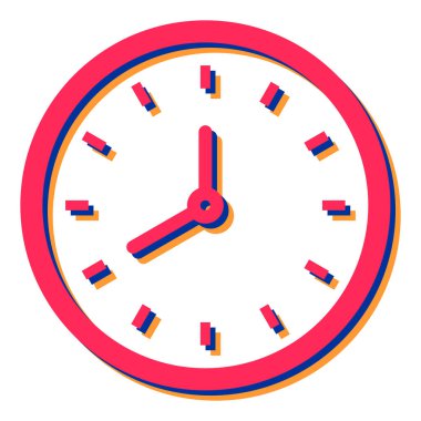 Saat simgesi. düz dizayn. vektör illüstrasyonu.