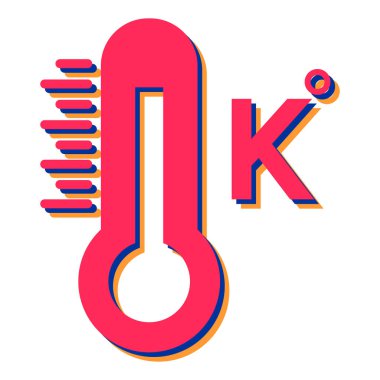 Kelvin sıcaklık simgesi vektör illüstrasyonu