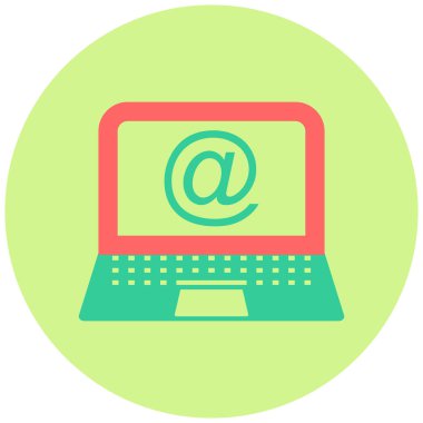 Laptop Gmail. Web simgesi basit illüstrasyon 