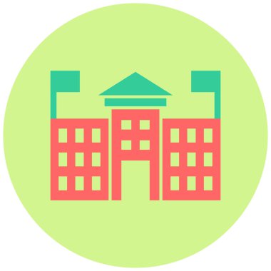 Bina. Web simgesi basit illüstrasyon