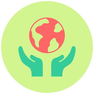 Dünya Günü. Web simgesi basit illüstrasyon