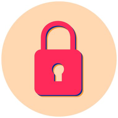 Kilit. Web simgesi basit illüstrasyon