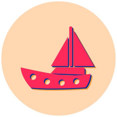 Yelkenli. Web simgesi basit illüstrasyon