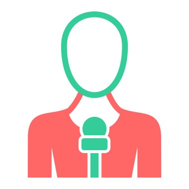 Muhabir. Web simgesi basit illüstrasyon