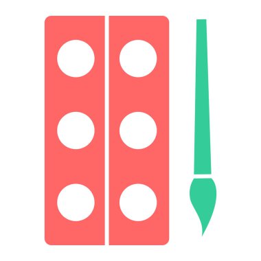 Fırça simgesi olan palet, vektör illüstrasyonu basit tasarım 