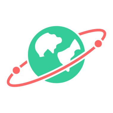 Dünya küresel ikon vektör çizimi tasarımı