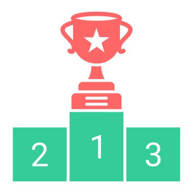 Kupa ikonu. Web için kazanan podyum vektör simgelerinin basit illüstrasyonu