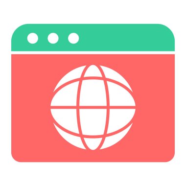 Tarayıcı. Web simgesi basit illüstrasyon