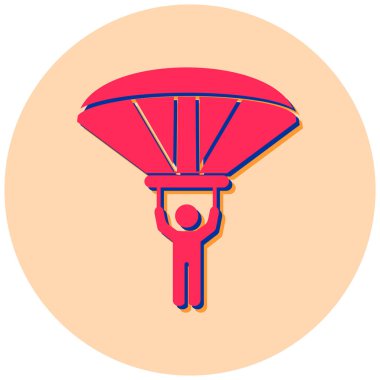 Paraşüt. Web simgesi basit illüstrasyon