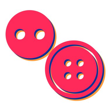 Kırmızı ve beyaz arkaplanı olan dikiş düğmeleri