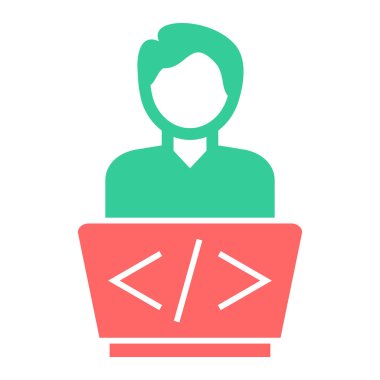 Sunum simgesindeki adam, vektör illüstrasyonu basit tasarım 