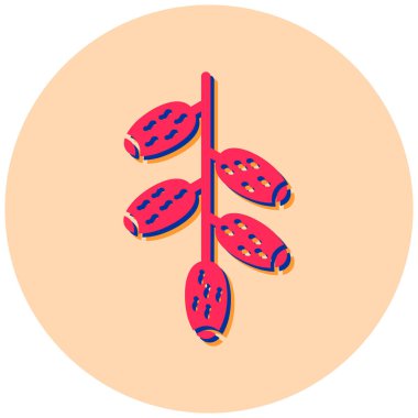 Fasulye simgesi, basit tasarım vektör çizimi