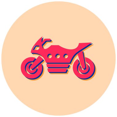 Motorsiklet. Web simgesi basit illüstrasyon