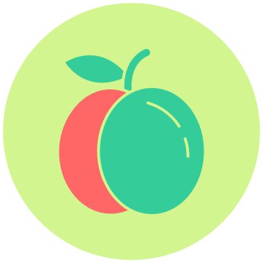 Şeftali. Web simgesi basit illüstrasyon