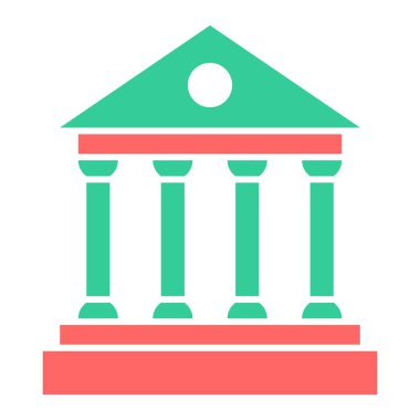 Banka binası ikonu. düz tasarım biçimi.