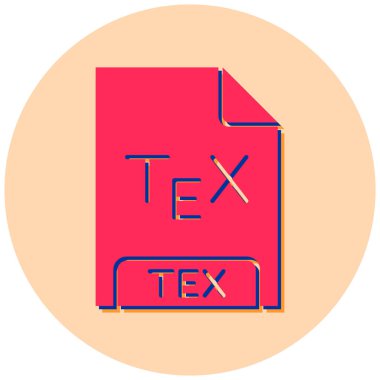 Tex dosya biçimi simgesi, vektör illüstrasyonu 
