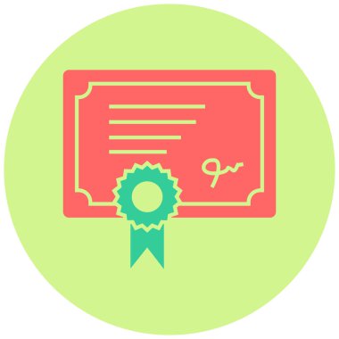 Sertifika. Web simgesi basit illüstrasyon