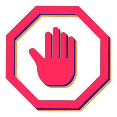 dur işareti simgesi, vektör çizimi