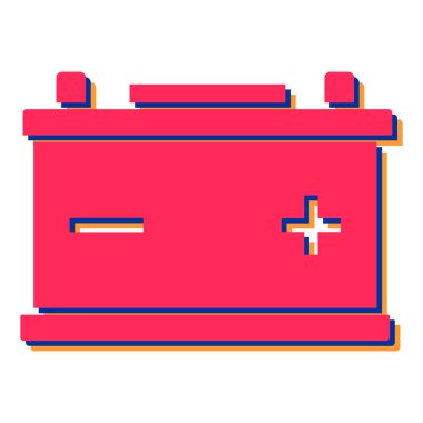 Araba aküsü simgesi. Web tasarımı için kırık dolgu vektör simgelerinin basit çizimi