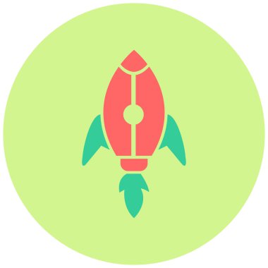 Roket. Web simgesi basit illüstrasyon