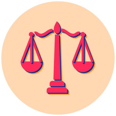 Adalet. Web simgesi basit illüstrasyon