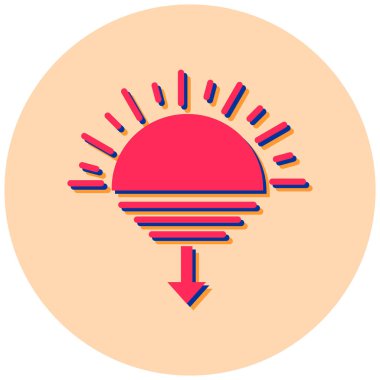 Güneş. Web simgesi basit illüstrasyon