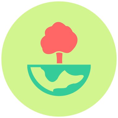 Dünya Ağacı simgesinin vektör illüstrasyonu