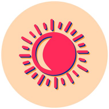 Güneş. Web simgesi basit illüstrasyon