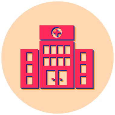 Hastane. Web simgesi basit illüstrasyon