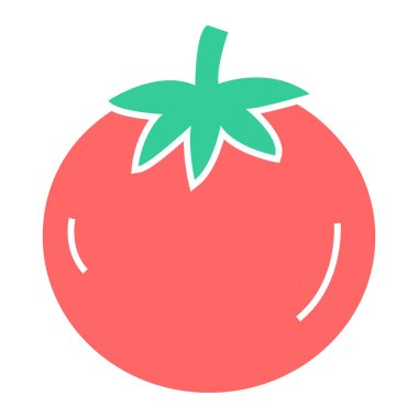 Domates ikonu, vektör illüstrasyonu