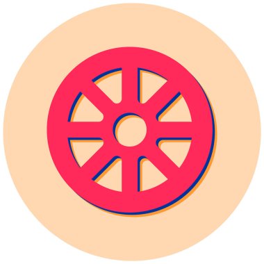 Tekerlek. Web simgesi basit illüstrasyon