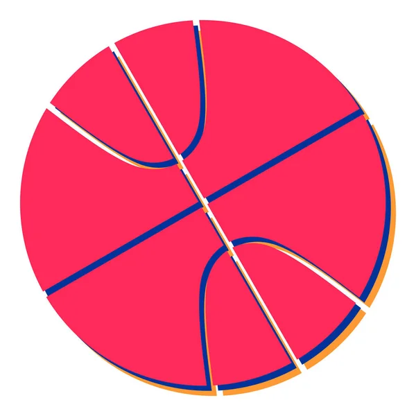 Basketbol Topu Ikonu Siyah Beyaz Resimleme — Stok Vektör