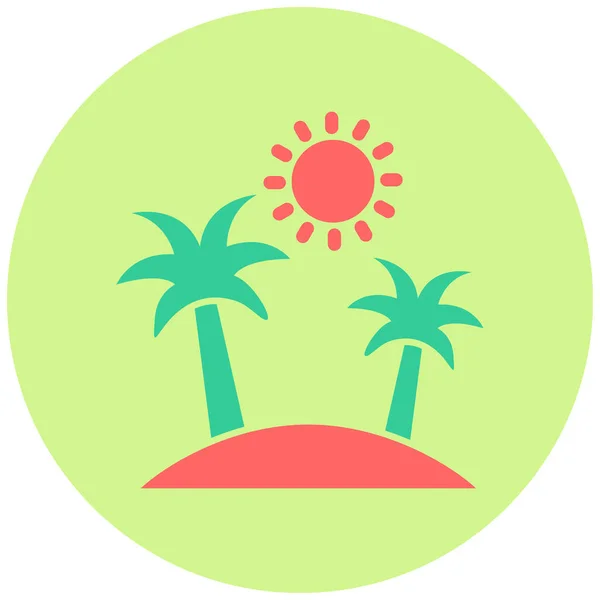 Παραλία Web Εικονίδιο Απλή Απεικόνιση — Διανυσματικό Αρχείο
