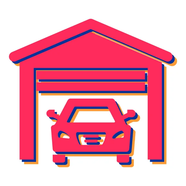 Garaż Samochodowy Domu Ikona Wektor Ilustracji Projektu — Wektor stockowy