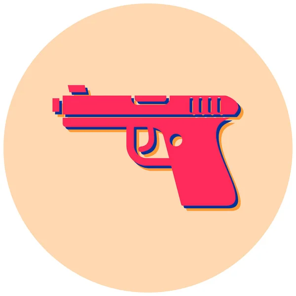 Pistola Icono Web Ilustración Simple — Vector de stock