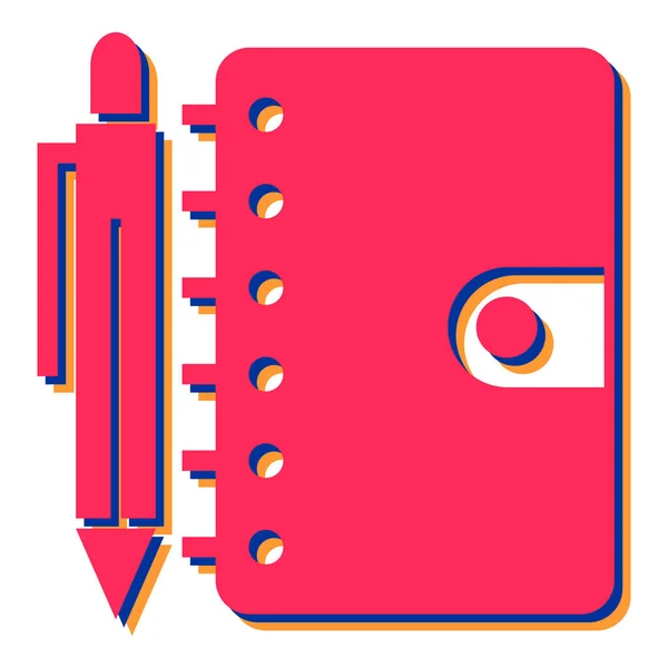 Vector Illustration Notebook Pen — Stock Vector