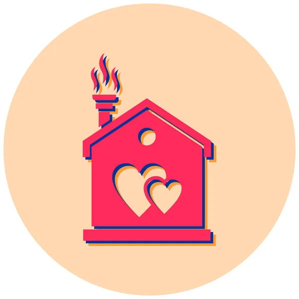 Love House Web Icon Simple Design — Vector de stock