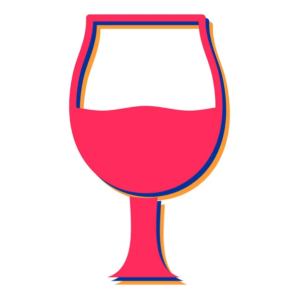 葡萄酒玻璃图标矢量图解设计 — 图库矢量图片
