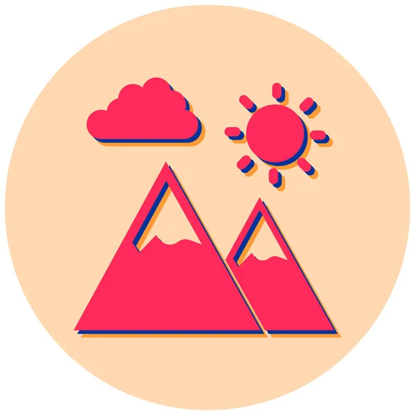 Beautiful Mountains Web Icon Simple Illustration — стоковый вектор