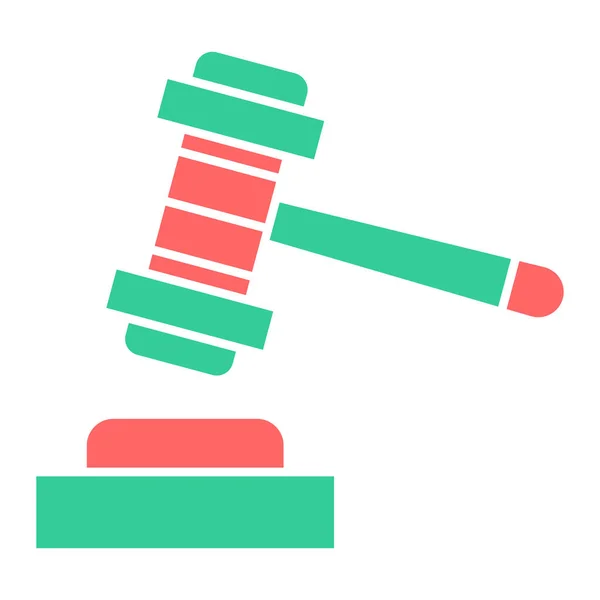 Judge Gavel Icon Cartoon Illustration Law Hammer Vector Icons Web — Stock vektor