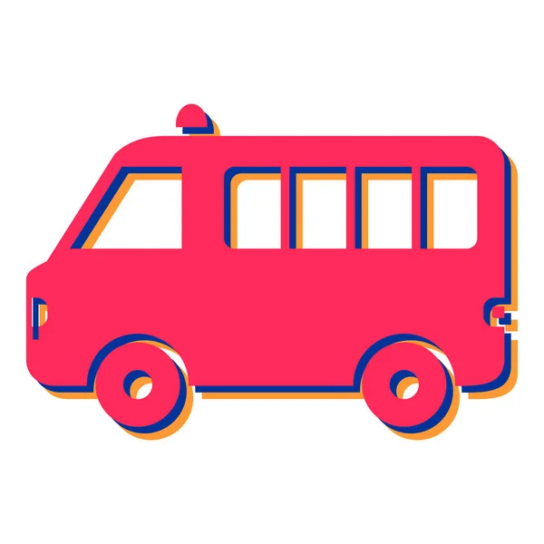 公共汽车图标 用于网页设计的复古汽车矢量图标的简单示例 — 图库矢量图片
