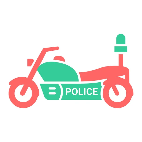 Policía Motocicleta Icono Vector Ilustración — Vector de stock