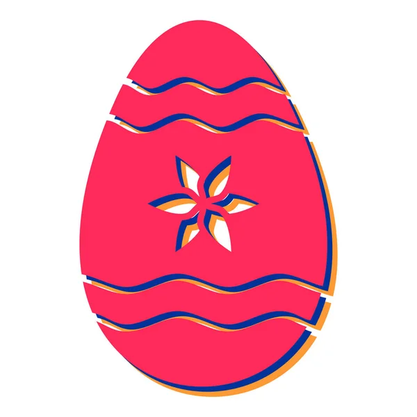 Счастливое Пасхальное Яйцо Рисунком Вектора Ленты — стоковый вектор