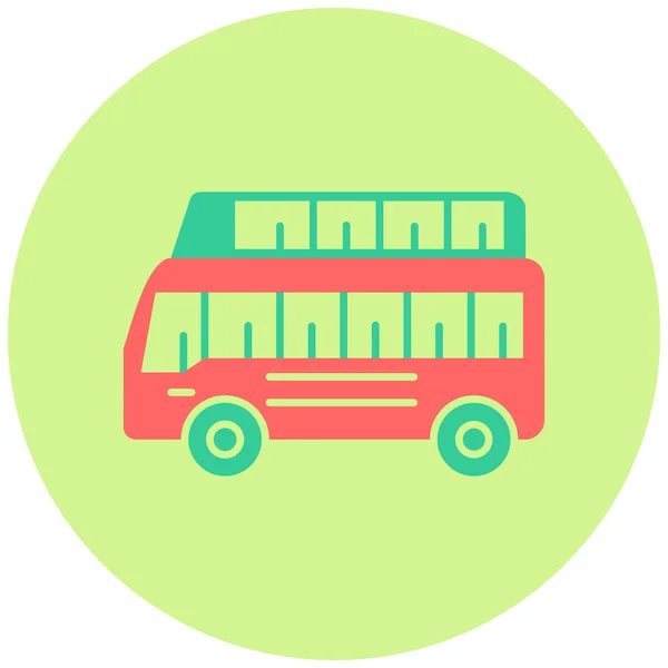 Dubbeldekker Bus Web Icoon Eenvoudige Illustratie — Stockvector