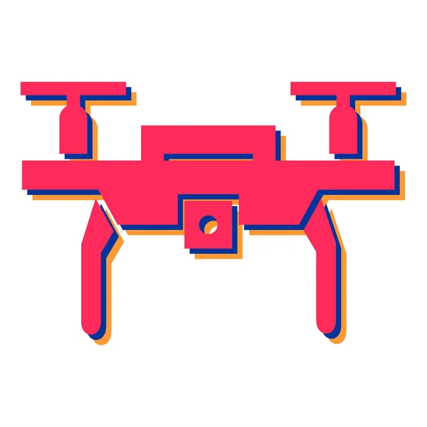 Een Drone Icoon Platte Illustratie Van Speelgoed Helikopter Vector Pictogrammen — Stockvector