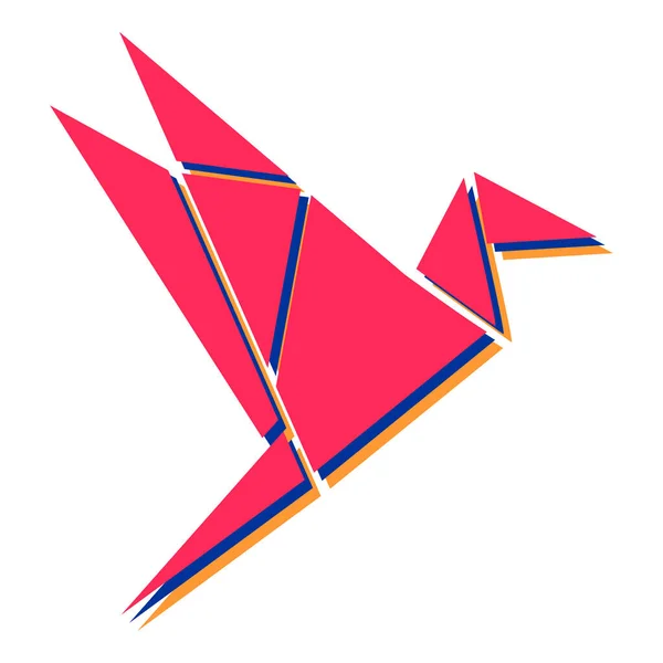 Ícone Pássaro Origami Ilustração Vetorial — Vetor de Stock
