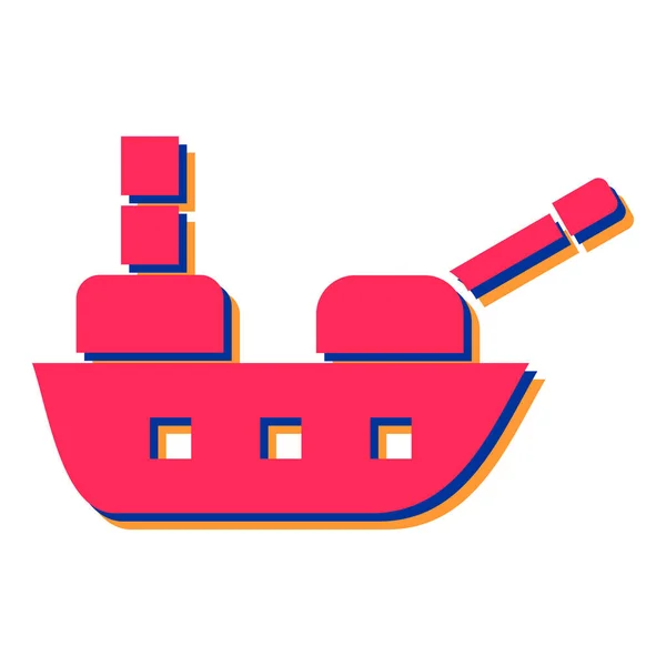 Bootsikone Cartoon Illustration Von Schiffsvektorsymbolen Für Das Web — Stockvektor