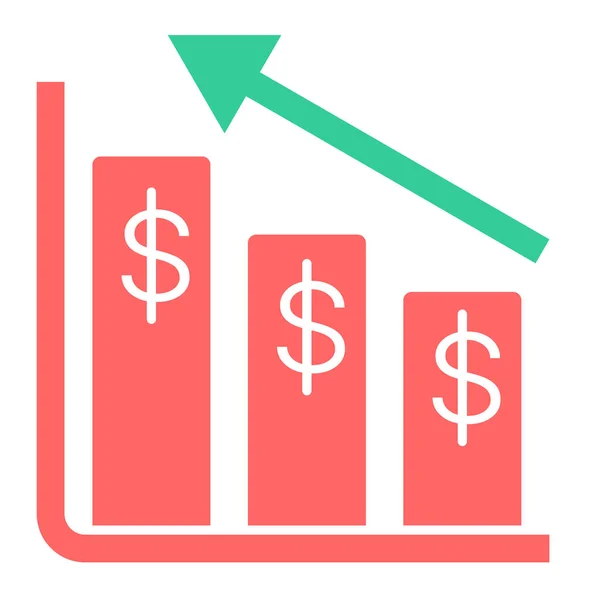 Financial Report Vector Icon Style Bicolor Flat Symbol Intensive Red —  Vetores de Stock